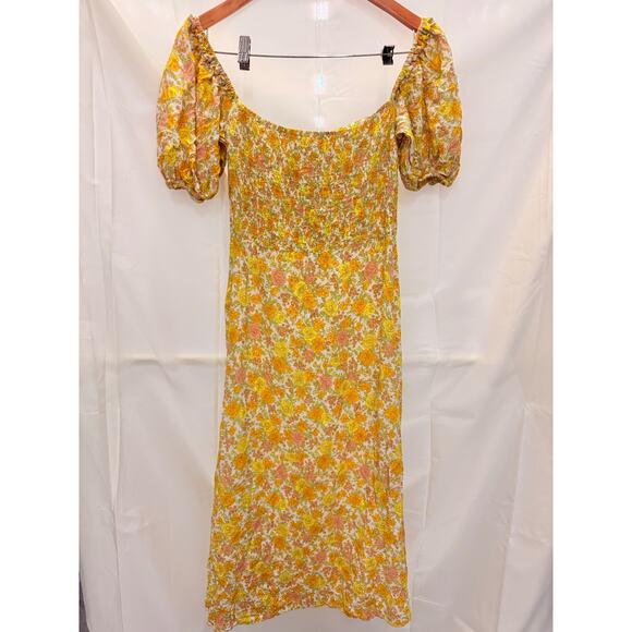 Faithful The Brand Agathe Garden Floral Midi Dress US 6 Romantic Fall Floral - Picture 3 of 5